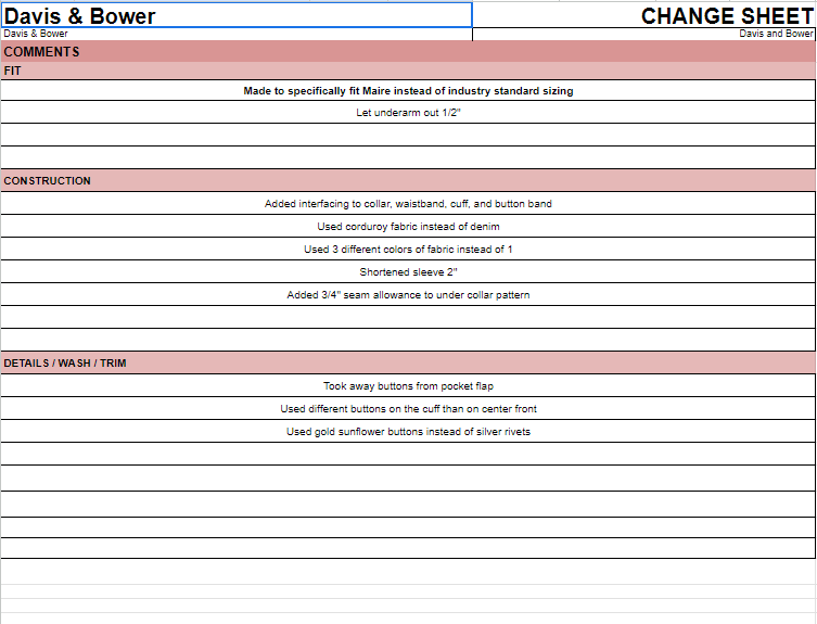 Tech pack Of Maire Davis and Paris Bower Winter 2022